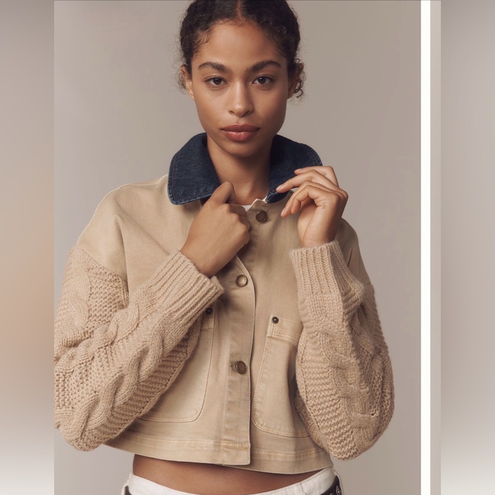 NWT Avec les Filles Cropped Chore jacket